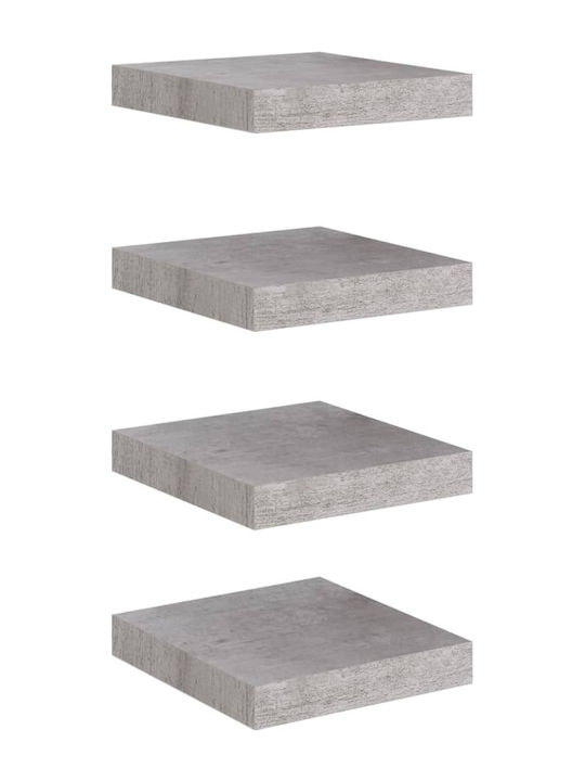 Shelves Wall Grey 4pcs 23x23.5x3.8cm