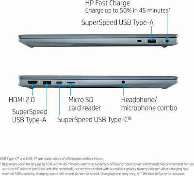 HP Pavilion 15-eh1070wm 15.6" IPS FHD (Ryzen 7-5700U/8GB/512GB SSD/W10 Home) Fog Blue (US Keyboard)