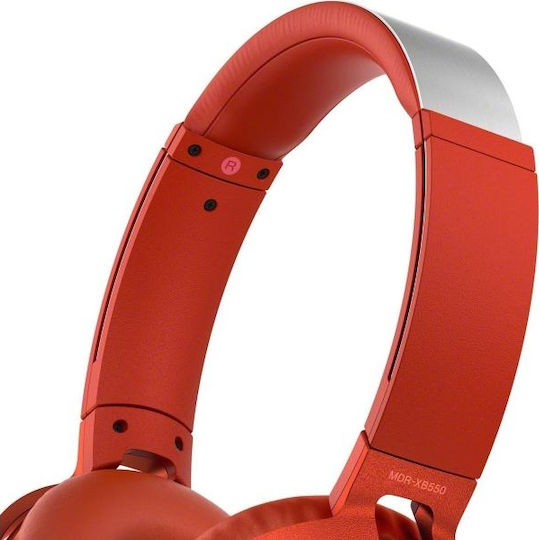 Sony MDR-XB550AP Wireless Wired On Ear Headphones Red