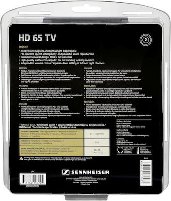 Sennheiser HD 65 TV Ενσύρματα Over Ear Ακουστικά Τηλεόρασης Μαύρα