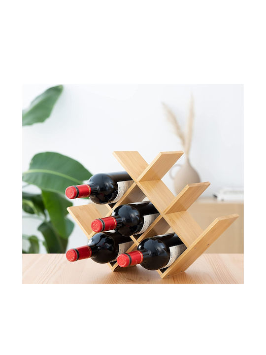 Navaris Tabletop Suport pentru Sticle Lemn pentru 8 Sticle Maro 43.5x10x29.5εκ.