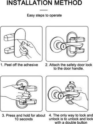 Door Safety Lock made of Plastic in White Color 2pcs