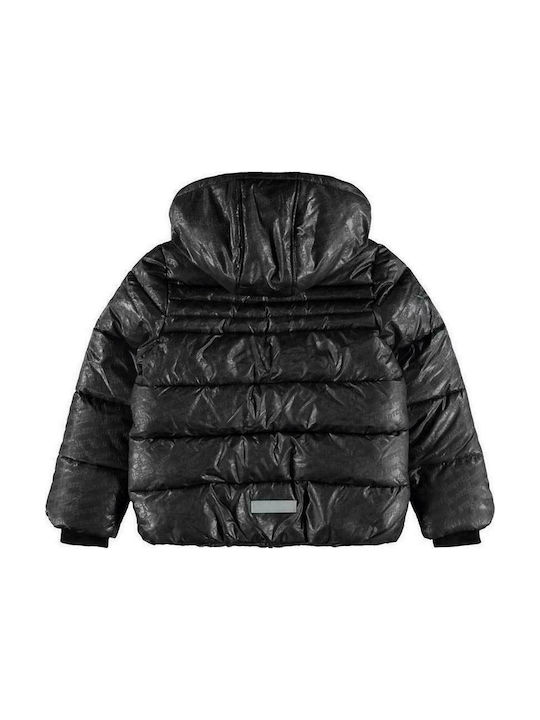 Name It Kids Quilted Jacket short Hooded Black