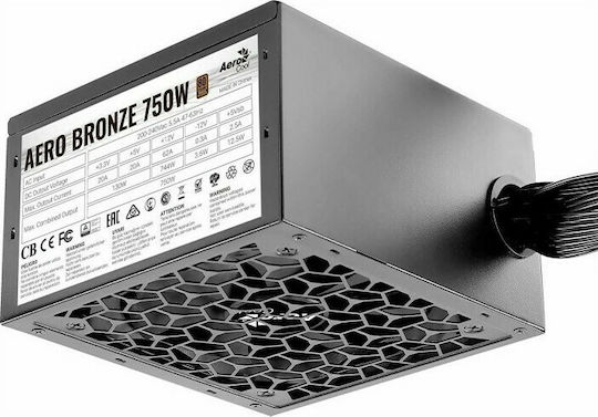 Aerocool Aero Bronze 750W Black Computer Power Supply Full Wired 80 Plus Bronze