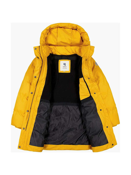 Garcia Kids Quilted Jacket Long Hooded Yellow