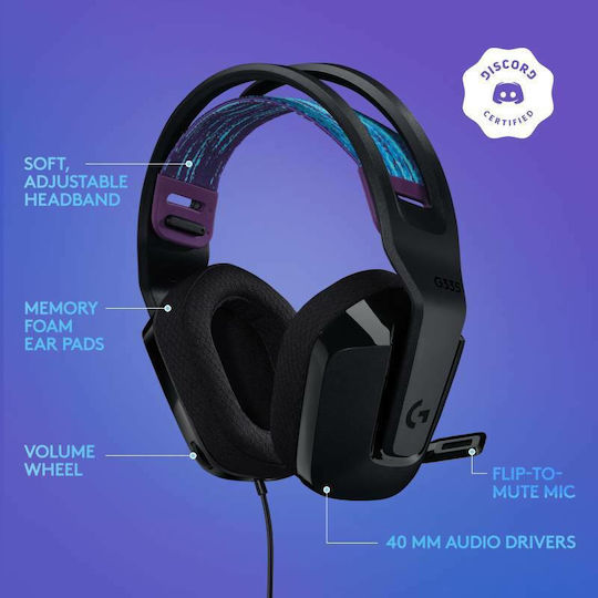 Logitech G335 Over Ear Gaming Headset with Connection 3.5mm