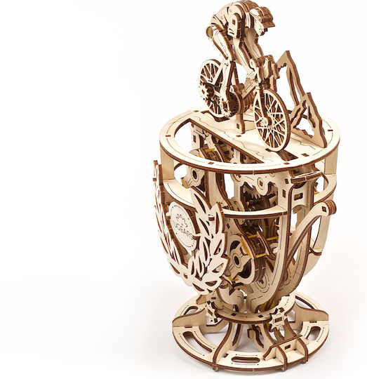 Ugears Jucărie de Construcție din Lemn Dispozitiv Mecanic Ciclist pentru Copii 8++ Ani