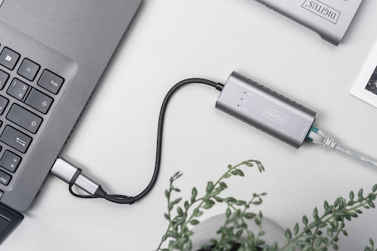 Digitus DN-3028 USB-C Адаптер за Мрежа с Проводниково Свързване Gigabit Ethernet
