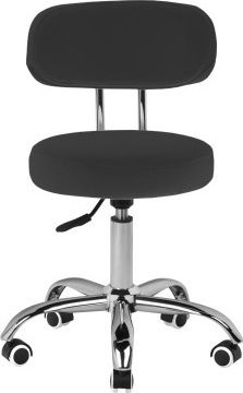 Cleio Wheeled Stool with Backrest 40cm Black