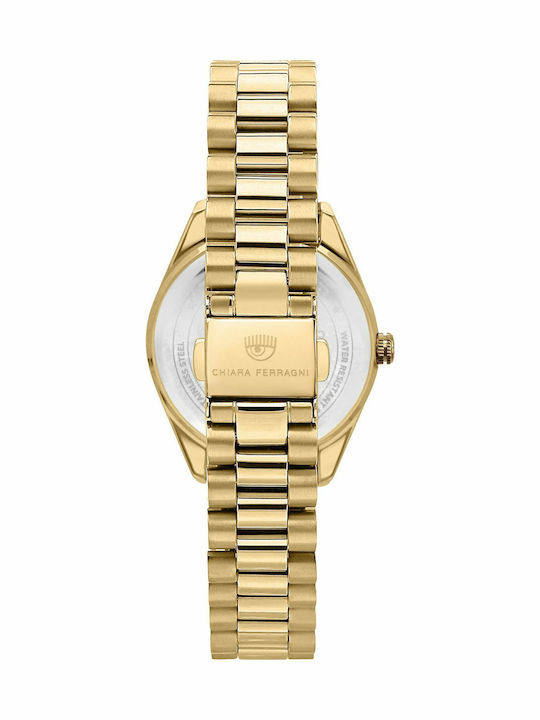 Chiara Ferragni Γυναικείο Ρολόι 32mm Μπαταρίας με Χρυσό Μεταλλικό Μπρασελέ