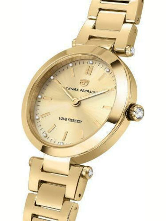 Chiara Ferragni Γυναικείο Ρολόι 34mm Μπαταρίας με Χρυσό Μεταλλικό Μπρασελέ