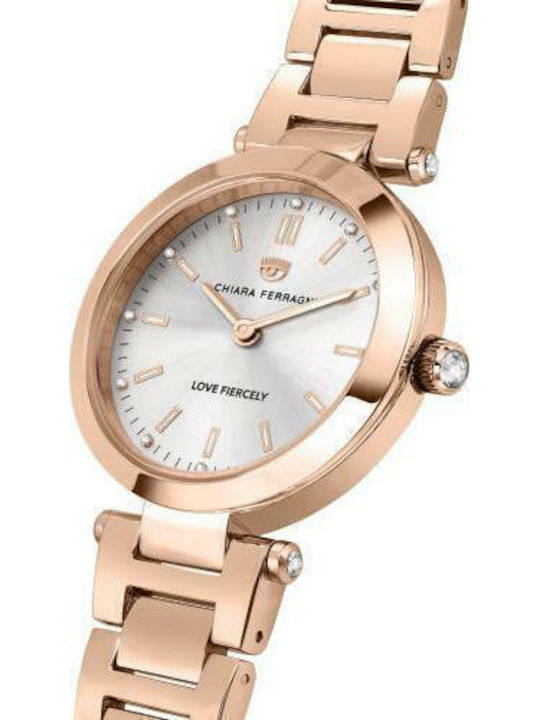 Chiara Ferragni Rose Gold Bracelet Dial Watch with Battery Mechanism