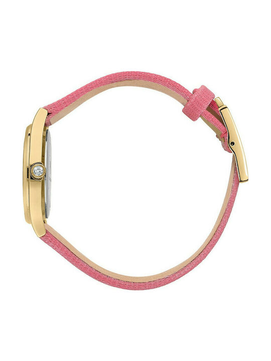 Chiara Ferragni Conteporary Ροζ Λουράκι Κρύσταλλα Watch with Pink Leather Strap