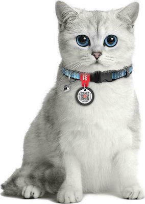 WauDog Etno Blue Cat Collar 10mm x 20-30cm