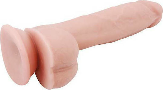 Dream Toys Mister Dixx Dual Density Real Dildo Glass Dildo with Balls and Suction Cup Flesh 19cm