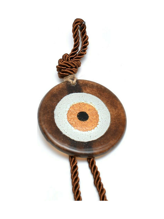 Charm glass handmade eye Kallistis ''DG6'' 6F brown -