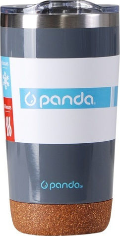 Panda Glass Thermos Stainless Steel BPA Free 500ml Gray with Mouthpiece