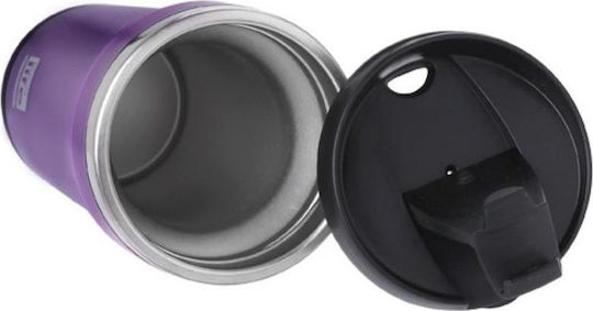 Ecolife Coffee Recyclable Glass Thermos Stainless Steel BPA Free 420ml Purple