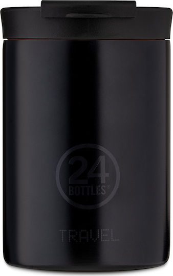 24Bottles Travel Tumbler Δοχείο Φαγητού Inox Θερμός Μαύρο 350ml