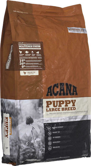 Acana Puppy Large Breed 17kg Dry Food Grain-Free for Large Breed Puppies with Turkey and Chicken