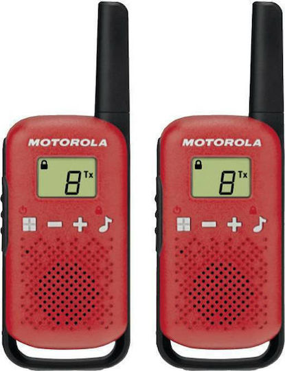 Motorola Talkabout T42 Transmițător Wireless PMR 0.5W cu Ecran Monocrom Set 2buc Culoare Roșu