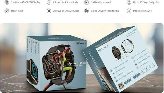 HiFuture Futurefit Ultra Smartwatch με Παλμογράφο (Μαύρο)