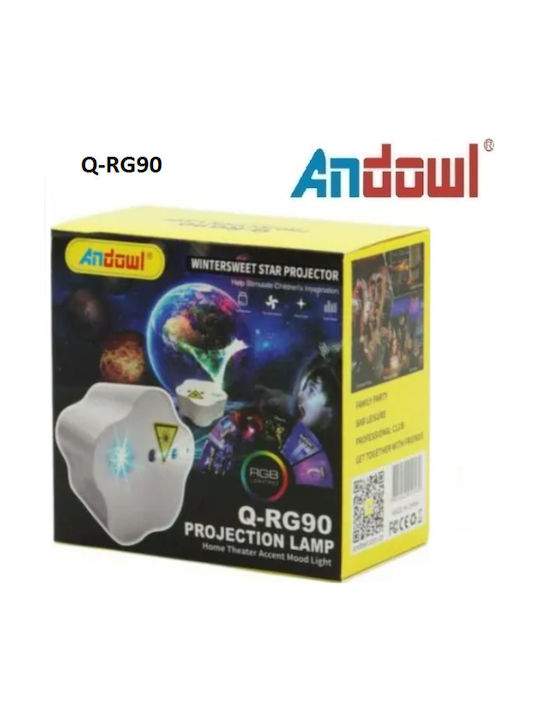 Andowl Led Παιδικό Φωτιστικό Projector με Προβολή Αστεριών Λευκό Andowl Led Παιδικό Φωτιστικό Projector με Προβολή Αστεριών Λευκό