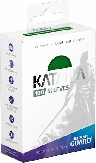Ultimate Guard Katana Standard Card Sleeves Standard Size 100τμχ Green UGD010110