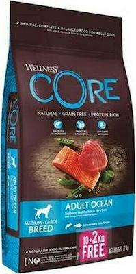 Wellness Core Grain Free Adult Ocean Σολομός & Τόνος 10kg Dry Food Grain Free for Adult Dogs with Salmon and Tuna