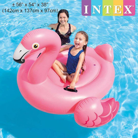 Intex Kid's Inflatable Ride On Flamingo with Handles Pink 142x137cm
