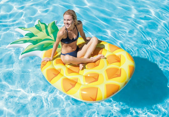Intex Φουσκωτό Στρώμα Θαλάσσης Ανανάς Κίτρινο 211x124cm