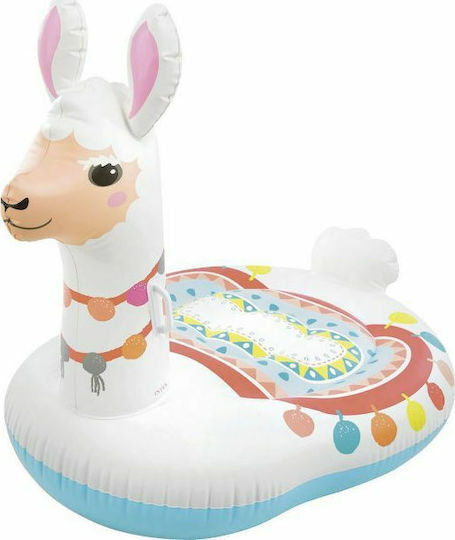 Intex Cute Llama Παιδικό Φουσκωτό Ride On Θαλάσσης με Χειρολαβές Λευκό 135x112cm