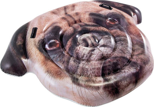 Intex Pug Face Island Saltea Gonflabilă De Plajă Cu Mânere Maro 173cm