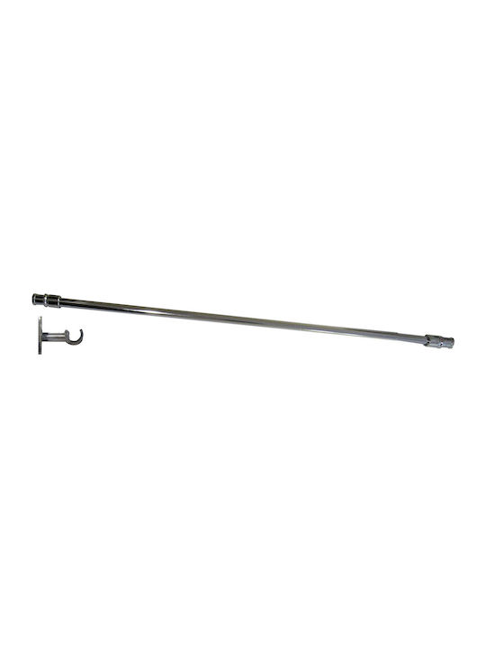 Extendable Metallic Curtain Pole Florida Single 85-135cm Chrome