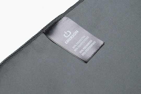Emerson Πετσέτα Microfiber Σώματος Διπλής Όψεως Αντιβακτηριδιακή Γκρι 160x80εκ.