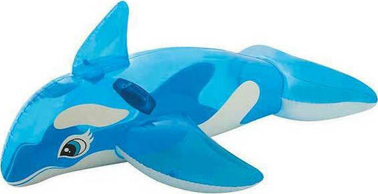 Intex Kinder-Equipment Ride On Wal Kinder-Equipment aufblasbares Tier mit Griffen Hellblau 152x114cm