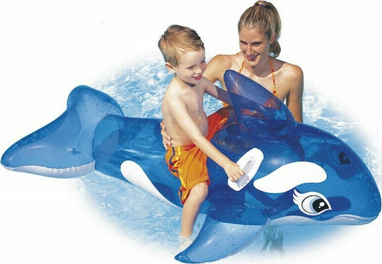 Intex Kinder-Equipment Ride On Wal Kinder-Equipment aufblasbares Tier mit Griffen Hellblau 152x114cm