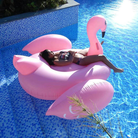 Φουσκωτό Ride On Θαλάσσης Flamingo με Χειρολαβές Ροζ 190x190cm