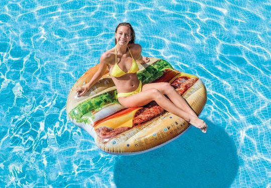 Intex Hamburger Island Inflatable Sea Mattress with Handles 145x142cm