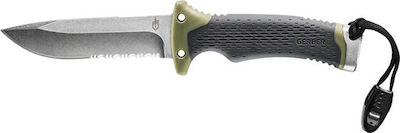 Gerber Ultimate Knife Survival Gray with Blade made of Carbon Steel in Sheath