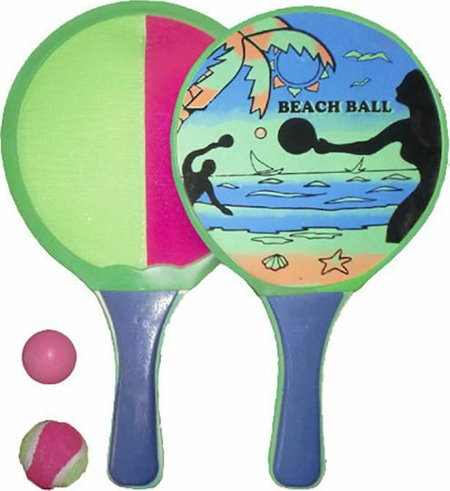 Summertiempo 62255 Kinderstrandrackets Set mit 2 Kinder-Schlägern und 2 Bällen