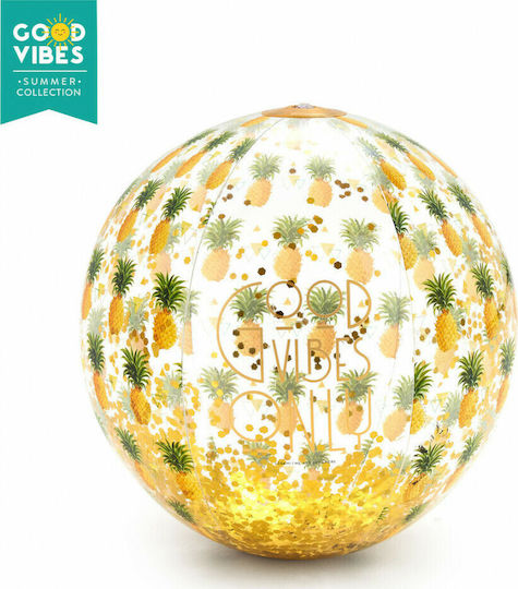 Legami Milano Pineapple Glitter Aufblasbarer Strandball in Weiß Farbe 40 cm