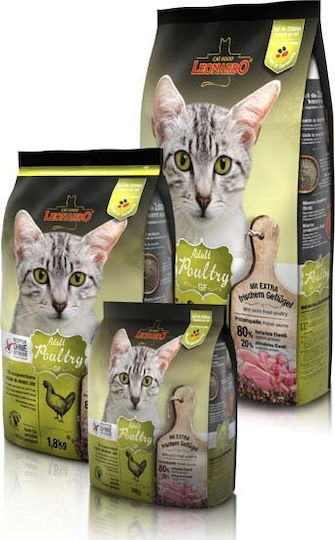 Leonardo Adult Poultry GF Ξηρά Τροφή χωρίς Σιτηρά για Ενήλικες Γάτες με Πουλερικά 0.3kg