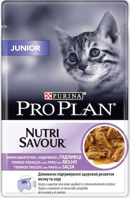 Purina Pro Plan Junior Nutri Savour Nasses Katzenfutter für Katze in Beutel mit Türkei 85gr