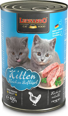 Leonardo Κονσέρβα Wet Food for Kittens In Can with Poultry Kitten 1pc 400gr