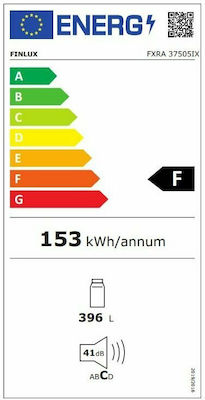 Finlux FXRA 37505IX Ψυγείο Συντήρησης 396lt Υ186xΠ59.5xΒ65εκ. Inox