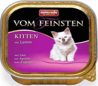 Animonda Vom Feinsten Kitten Nasses Katzenfutter für Katze in Tablett mit Lamm 100gr