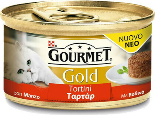 Purina Gourmet Gold Wet Food for Adult Cats in Cans with Beef 24x85gr