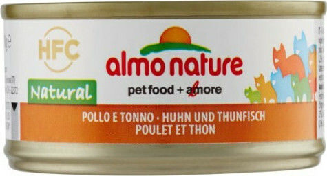 Almo Nature HFC Wet Food for Adult Cats in Cans with Chicken and Tuna Grain-Free & Gluten-Free 70gr