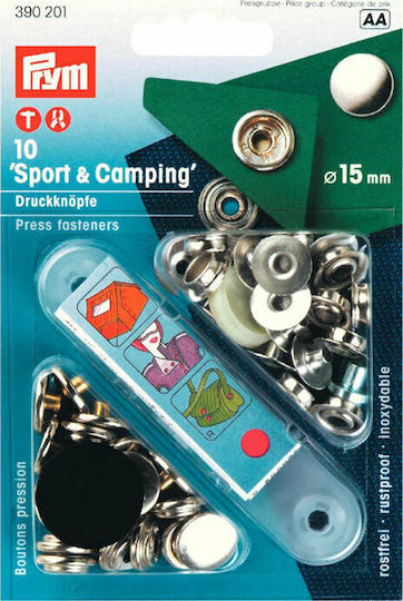 Prym Sport & Camping Silver Metal Sewing Supply 1.5x1.5cm 10pcs
